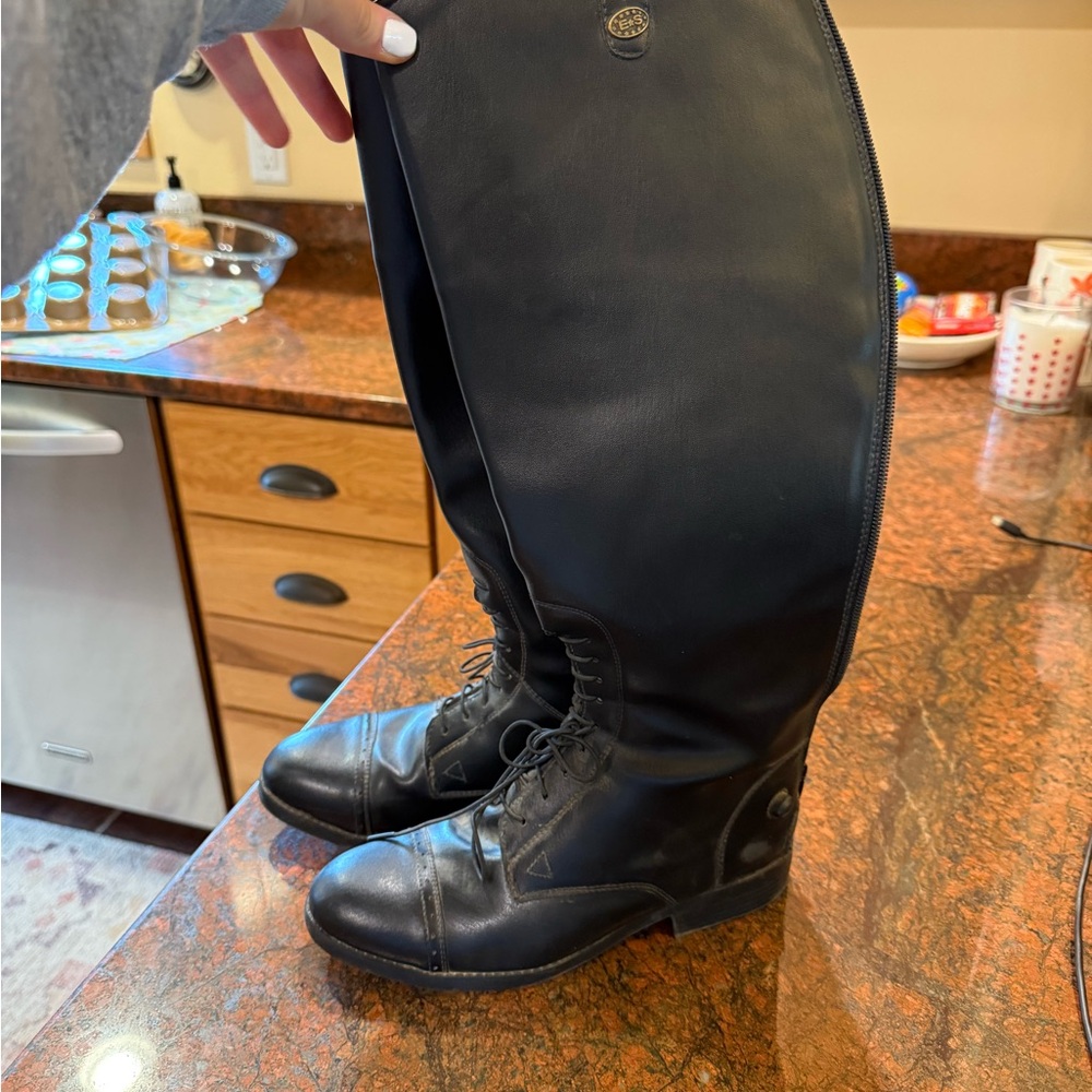 Black Leather Riding Boots - Equistar